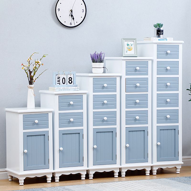 Nautical Vertical Solid Wood Storage Chest Bedroom Chest with Drawers