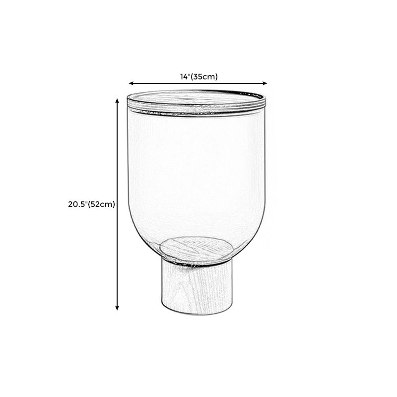 Contemporary Style Round Side End Table Pedestal Glass Side Table