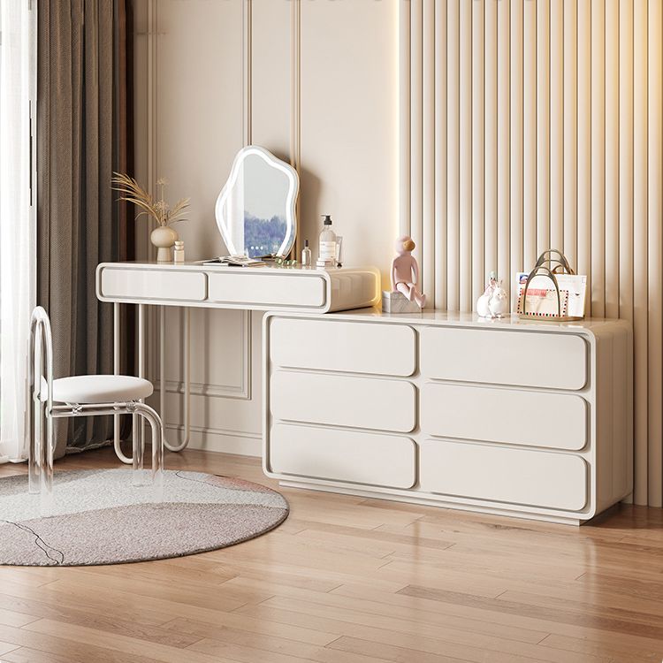 White Make-up 15.74" Wide Vanity Makeup Vanity Desk Table with 5/8 Drawers