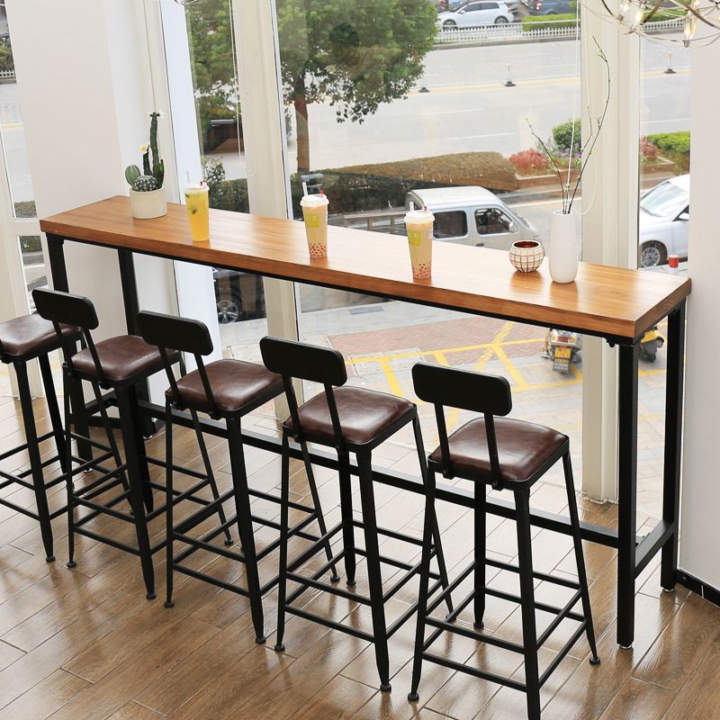 Modern Bar Table Set 1/6 Pieces Solid Wood Counter Height Set for Indoor