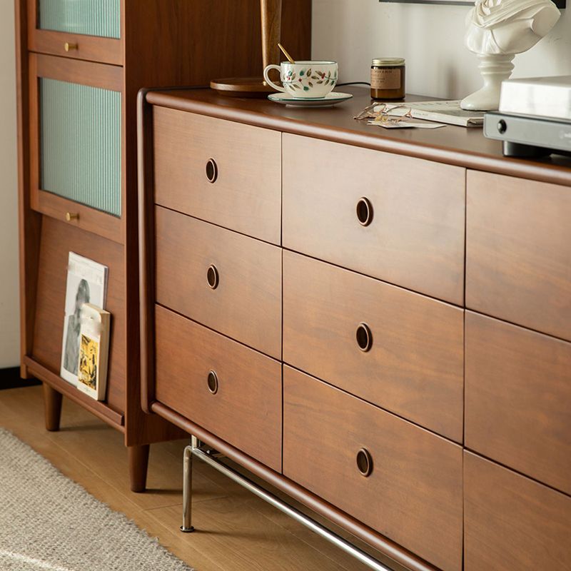 Minimalism Brown Accent Chest Rectangle Chest with Drawers for Living Room