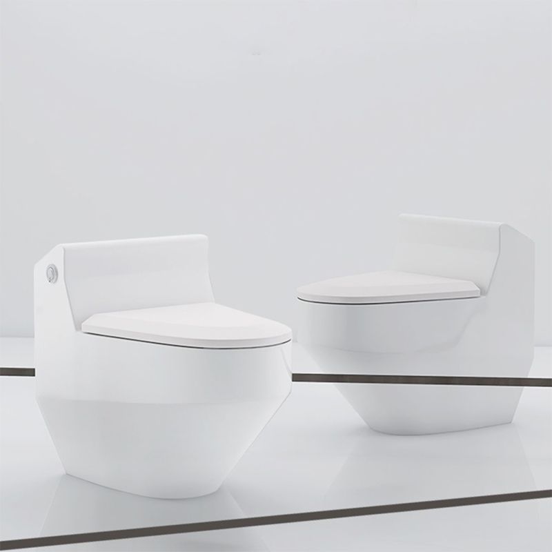 Contemporary Ceramic White Toilet Bowl Floor Mounted Urine Toilet with Seat for Washroom