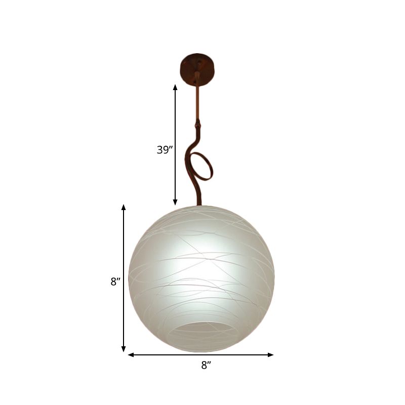 Global Hanging Light Kit moderne strukturierte weiße Glas 1 Glühbirnenschlafzimmer Deckenlampe
