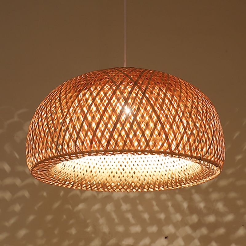 Contemporary Hanging Light Rattan Pendent Lighting Fixture for Dining Room