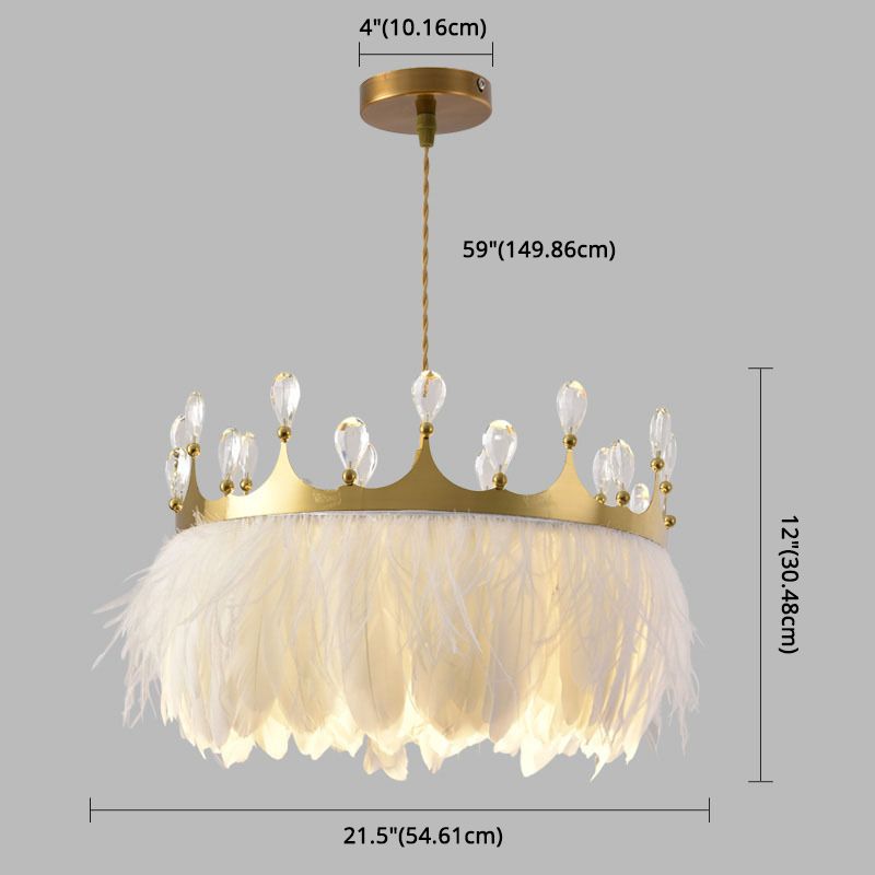 Fissature per illuminazione a sospensione a corona ultra-moderna lampada appesa con cavo sospeso per camera da letto