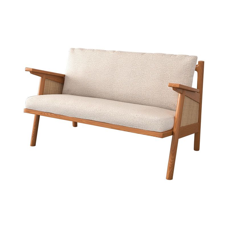 Tropical Living Room Sofa with Loose Back and Square Arm in Linen