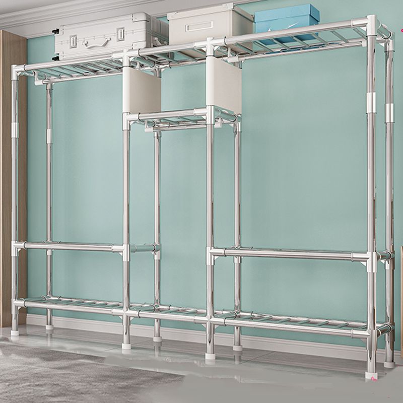 Stainless steel Frame Wardrobe Armoire Modern Home Wardrobe Cabinet