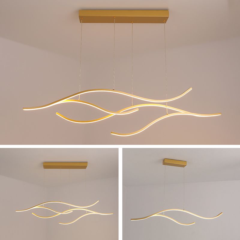 Contemporary Style Linear Shape Pendant Lights Metal Pendant Lighting Fixtures