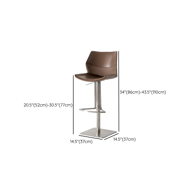 Contemporary Indoor Bar Stool Upholstered Bar Stool with Metal Base