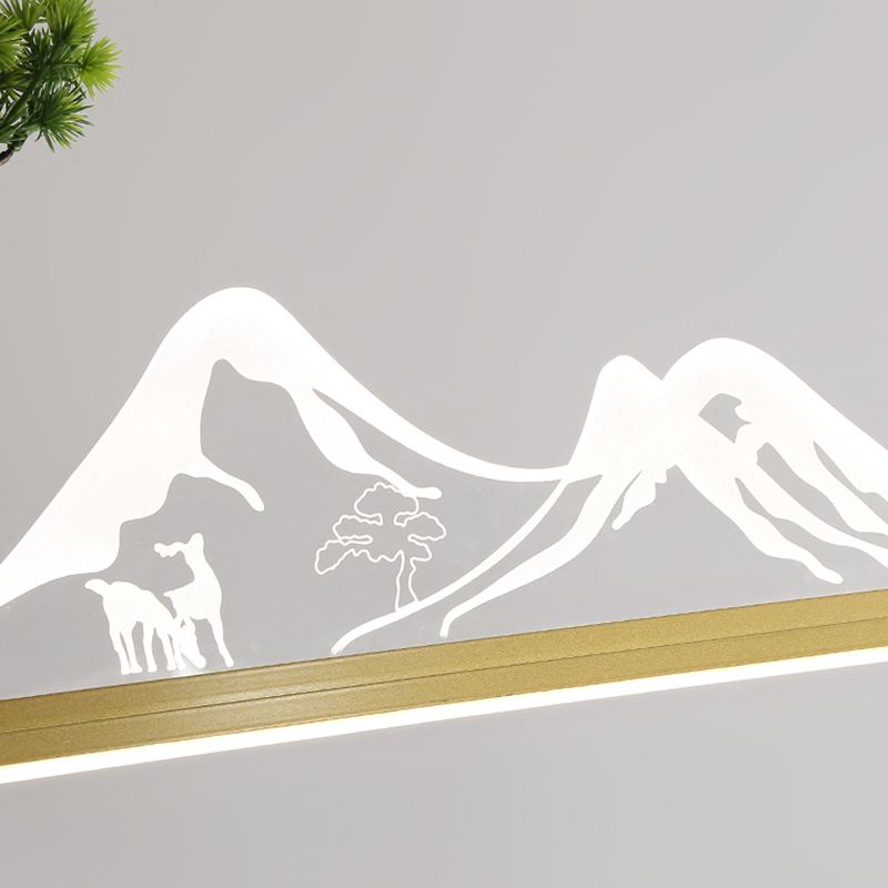 Forma lineal de la isla de la isla de estilo contemporáneo 1 accesorio de iluminación colgante de luz