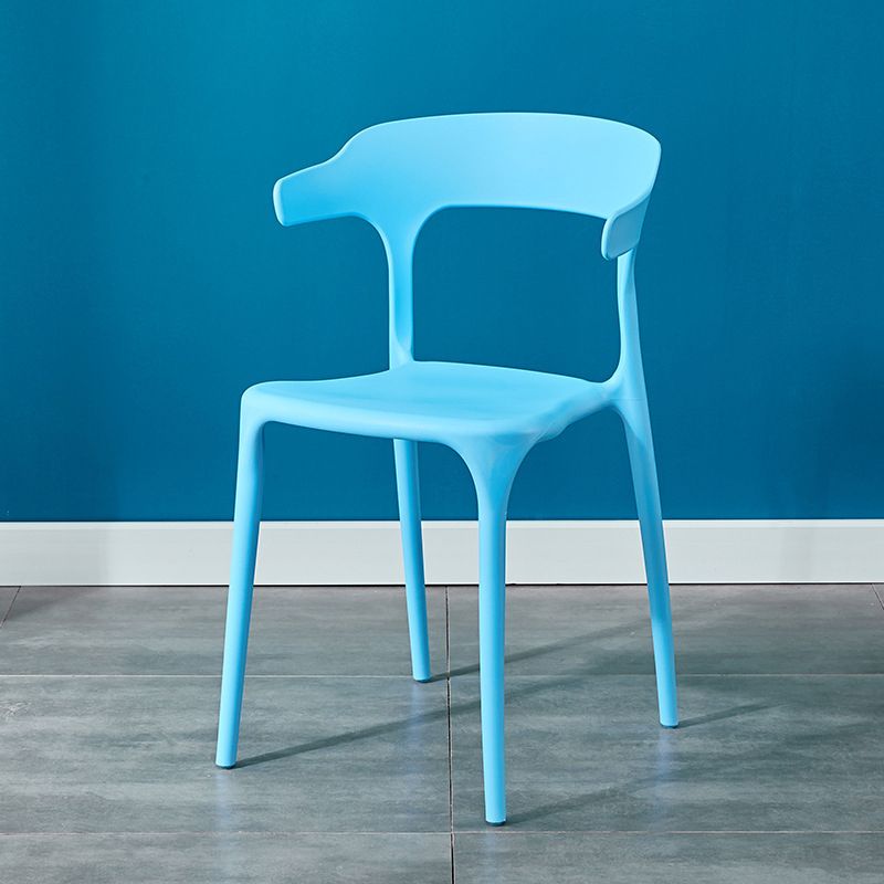 Contemporary Dining Chairs Open Back Plastic Armless Side Chair