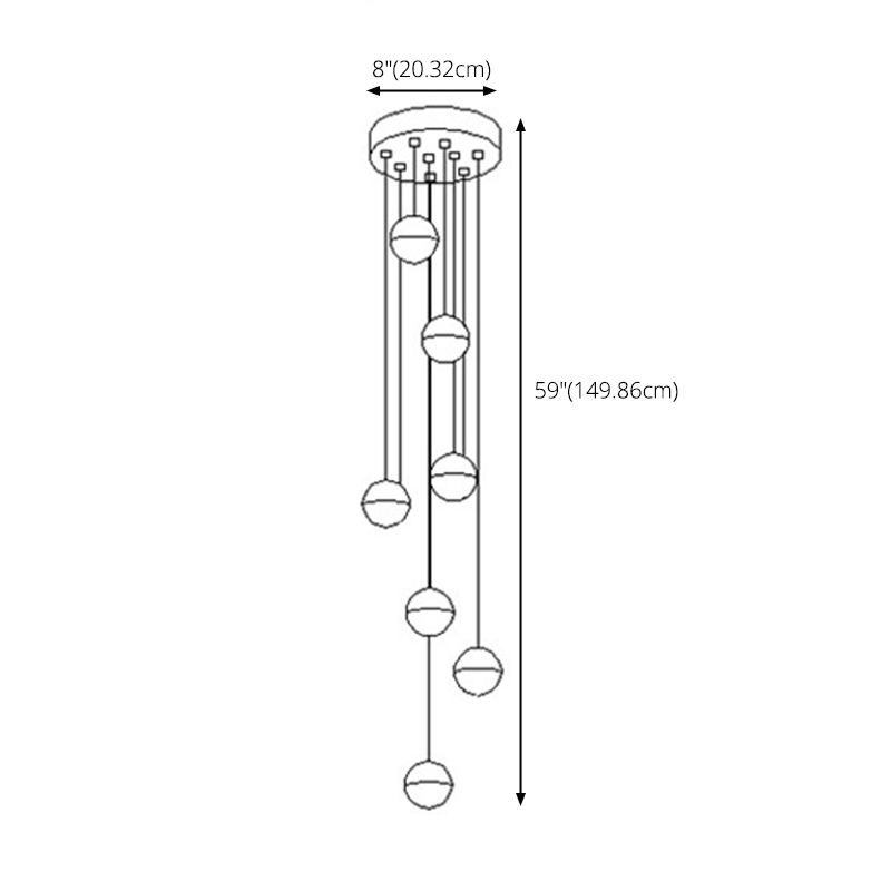 Ball Multi Ceiling Light Contemporary Stainless Steel Cluster Pendant Light with Hanging Cord for Restaurant