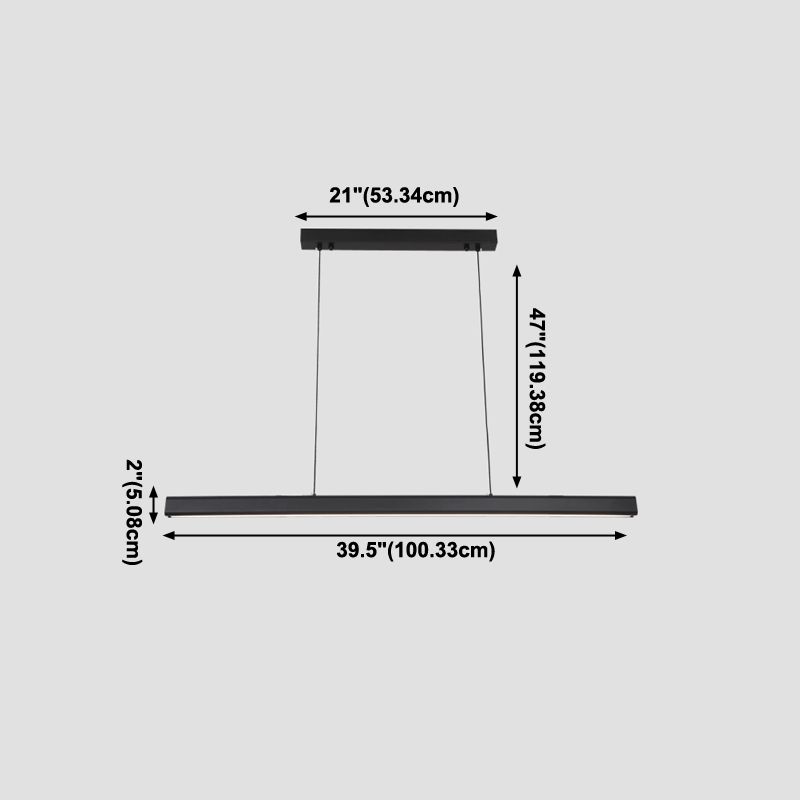 Contemporary Island Light Linear Metal 1 Light Island Lights in Black