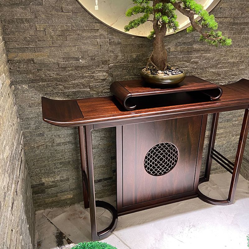 Rectangle Shape Contemporary Console Table Brown Solid Wood Console Sofa Table
