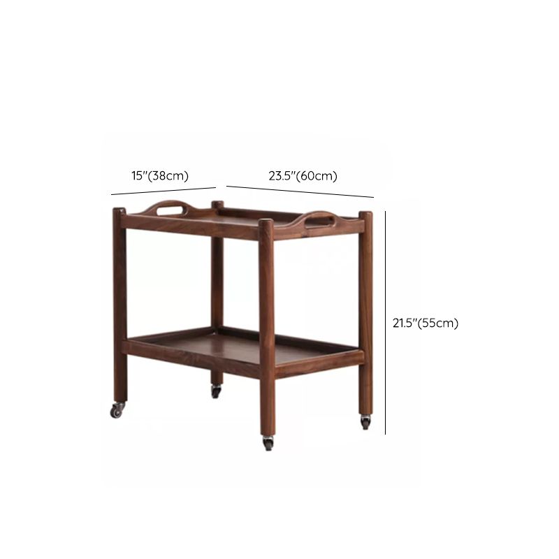 Modern Rectangular End Table Double Tier Corner Table with Storage