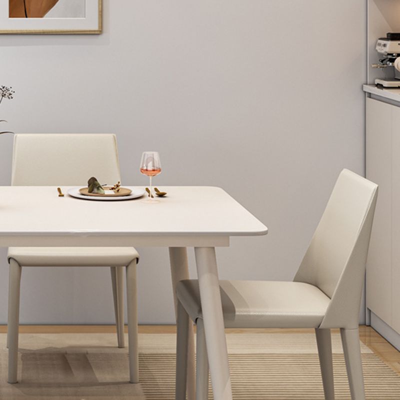 White Dining Room Table Sintered Stone Dining Table for Kitchen