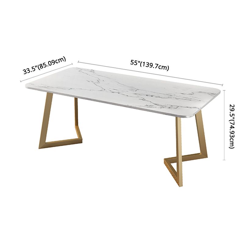 Sala da pranzo in pietra sinterizzata fissata set con mobili per sala da pranzo a 4 gambe metalliche per casa