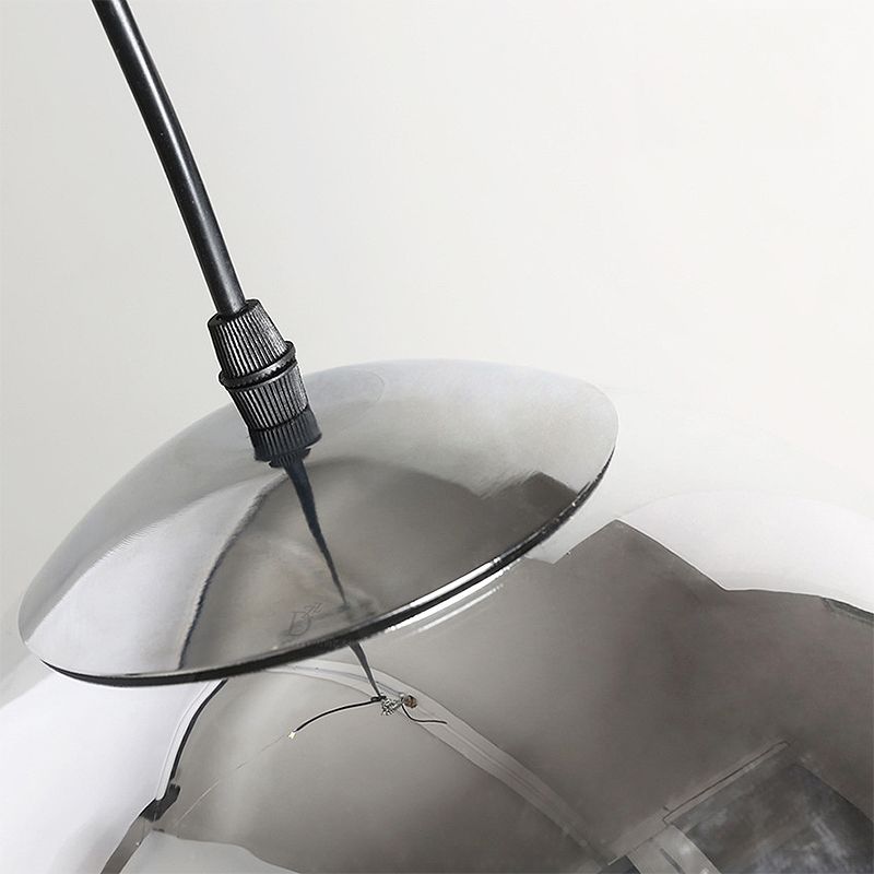 Globe Pendelleuchte Leuchte Vintage Silber und klares Glas 1 Kopfschlafzimmer Hanglampe, 6 "/8"/10 "breit