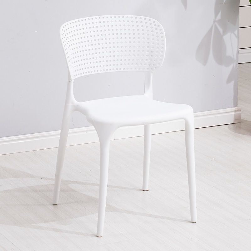 Open Back Dining Side Chair Stacking Plastic Dining Armless Chair