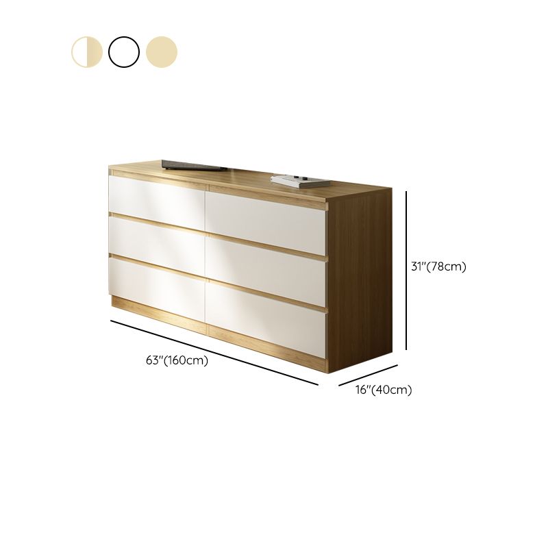 Modernism Storage Double Dresser Wood Dresser with 3/4/5/6/8 Drawers for Bedroom