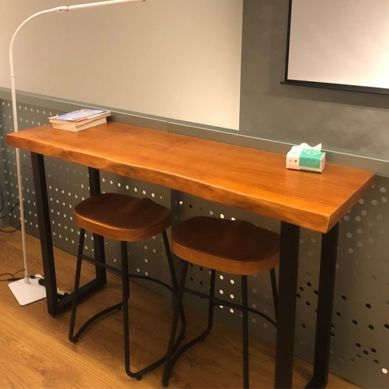 42-inch Height Cocktail Bar Table Industrial Style Wood Top Bar Table for Coffee Shop