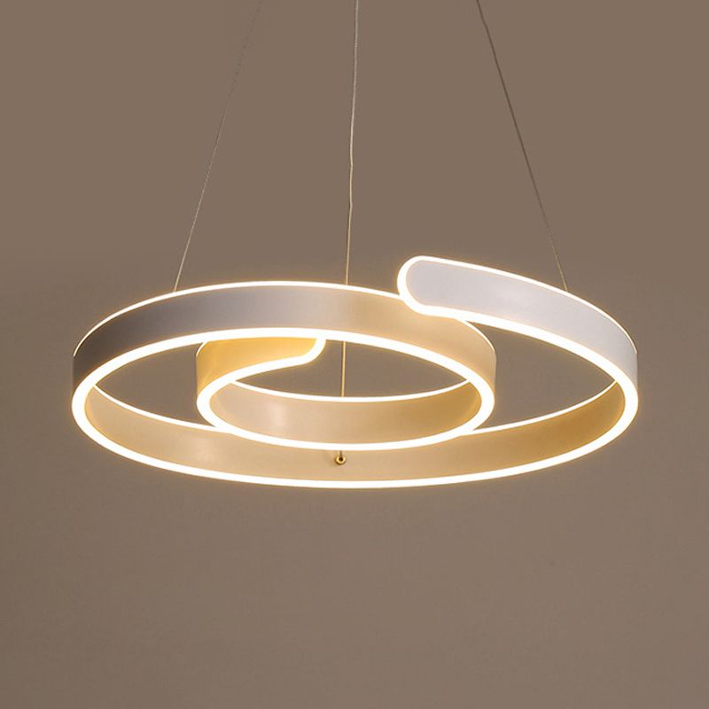Twisting Acrylic Ceiling Light Modern LED White Chandelier Pendant in Warm/White Light