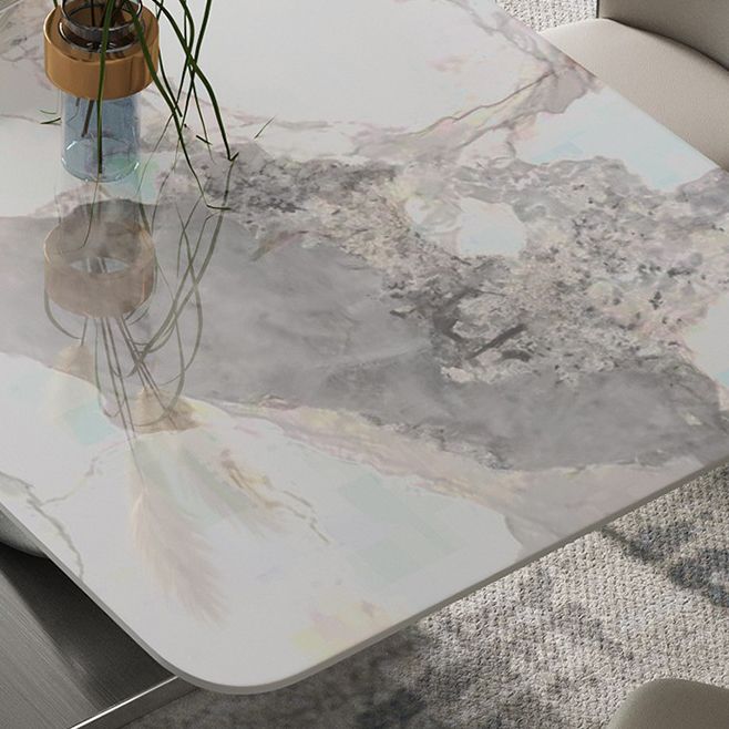 Contemporary Rectangle Dining Table Set Sintered Stone 1/4/7/8 Pieces Dining Set