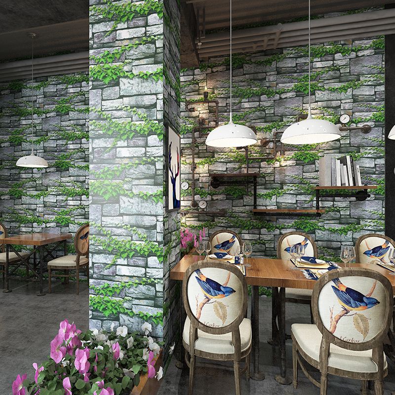 Wallpaper Roll Brick Print Multi Colored Industrial Fashion Non-Woven Wall Decor