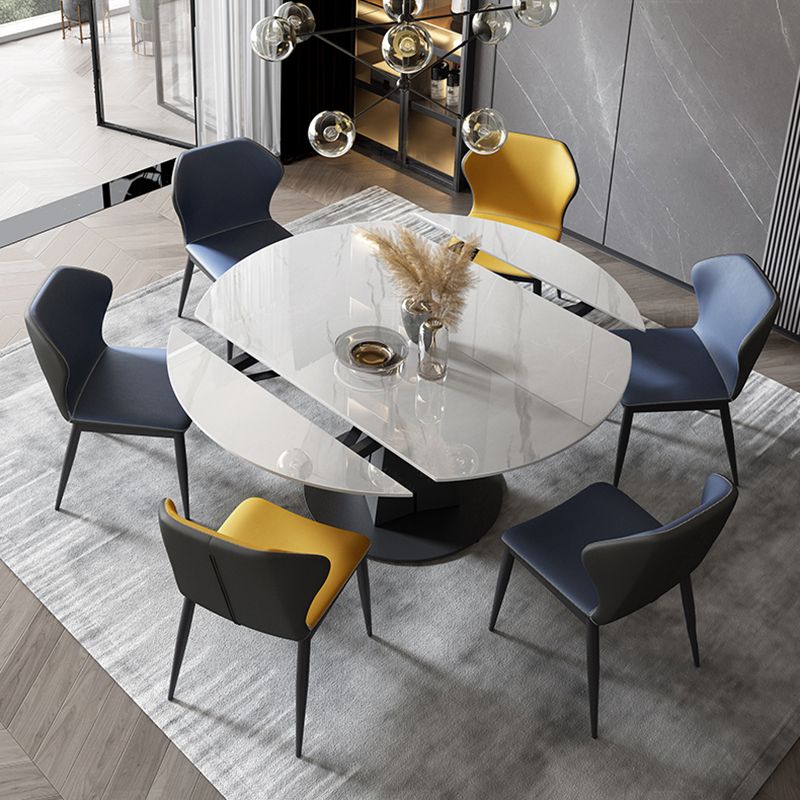 Contemporary Dining Chair Armless Metal Wingback Chairs for Kitchen