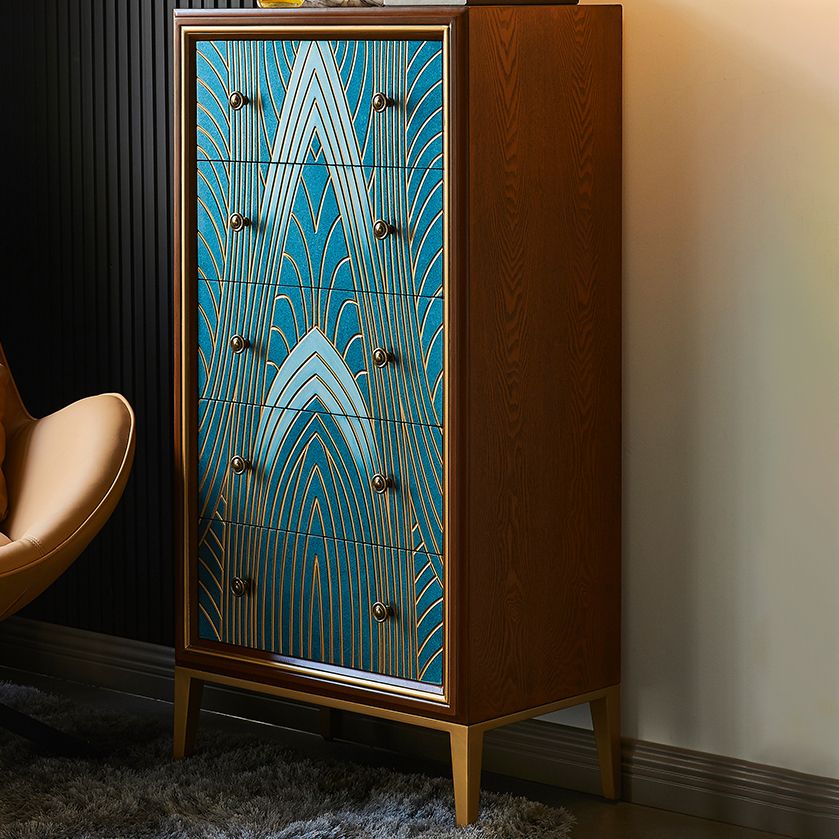 Lingerie Chest with Wood Top and Legs Chest with Drawers for Bedroom