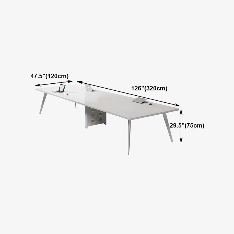 Contemporary Rectangle Dining Table Solid Wood Top Indoor Table with 4 Legs