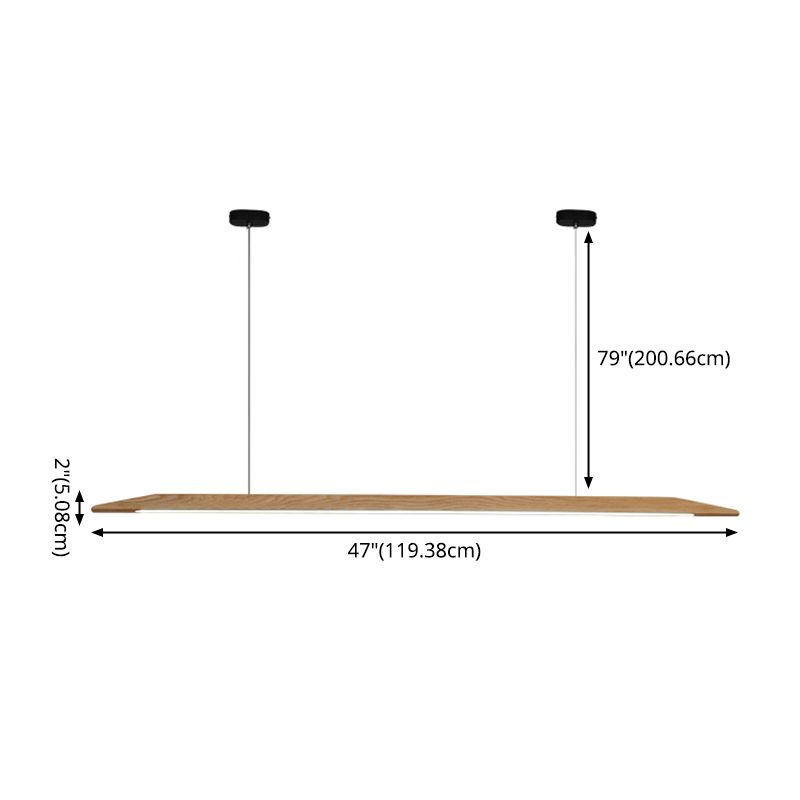 Wood Hanging Pendant Lights Minimalism Linear Hanging Lamps for Office