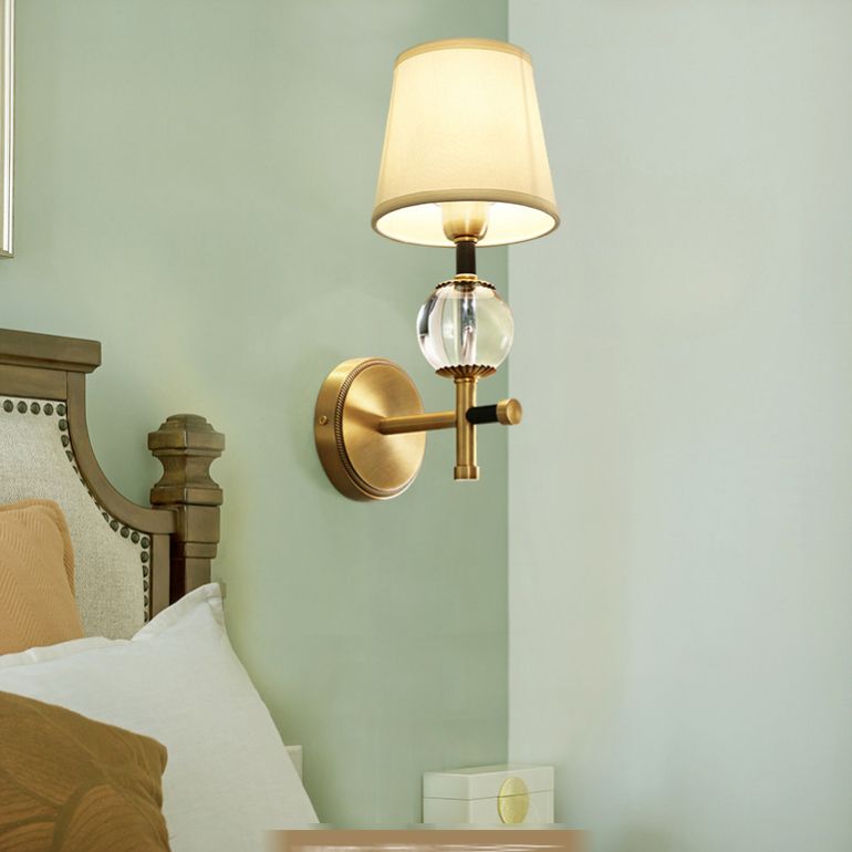 Modern Simple Copper Vanity Light Cylinder Shape Vanity Lamp for Living Room