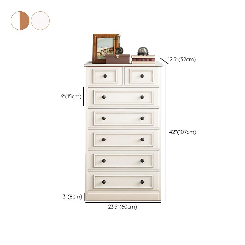 Contemporary Rectangle Chest/Cabinet with Drawers in Rubberwood
