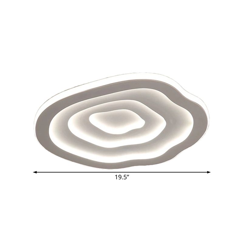 Plafonnier en acrylique Ripple Simplicity 16"/19,5"/23,5" de large LED blanc encastré en lumière chaude/blanche