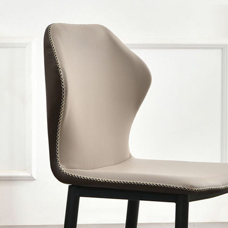 Faux Leather Dining Chairs 17.3" Wide Wingback Parsons Chair Set