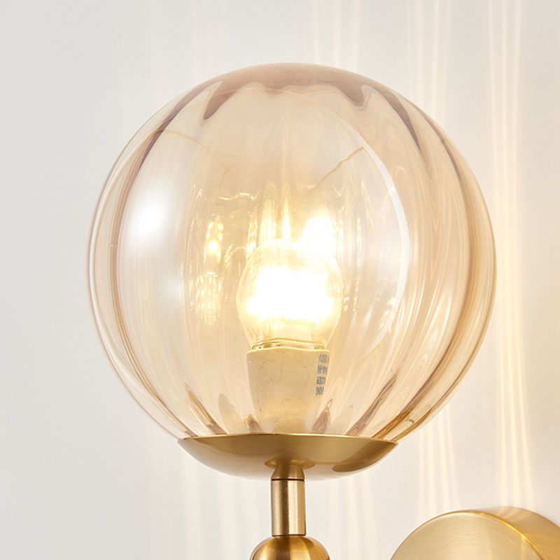 1-Light Ball Wall Lighting Contemporary Glass Wall Mounted Lights