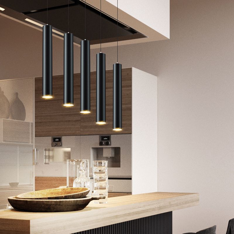 Forme cylindrique Métal Hanging Light Moderne Style 1 Lumière Lumière Lumière