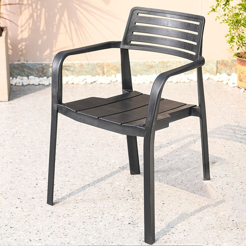 Modern Black Dining Side Chair Stacking Outdoor Bistro Chairs