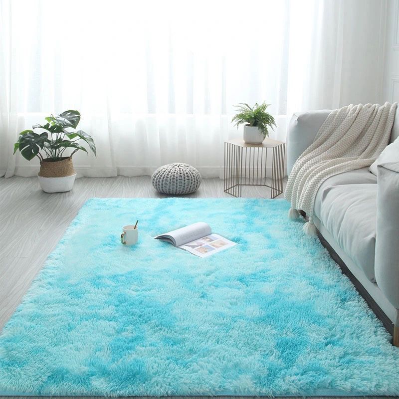 Grey Casual Indoor Rug Polyester Tie-Dye Rug Non-Slip Backing Rug Home Decor