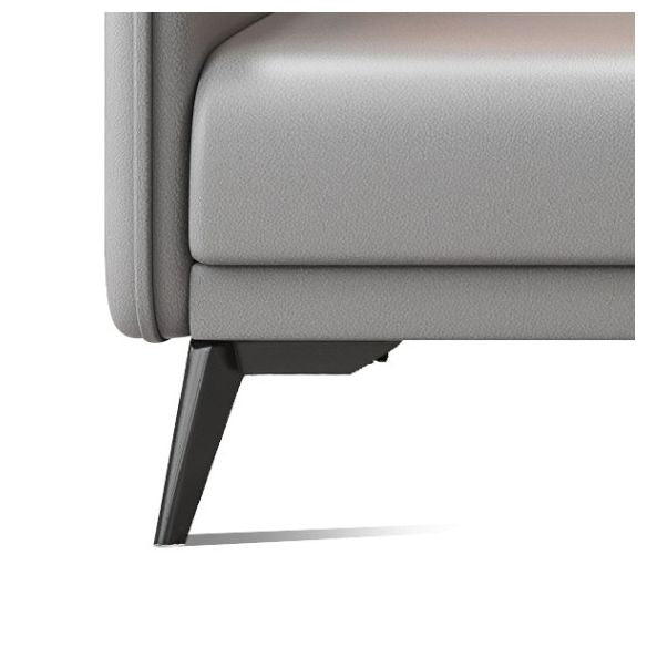 24.8" High Glam Sofa Faux Leather/Genuine Leather Tuxedo Arm Sofa with Pillows