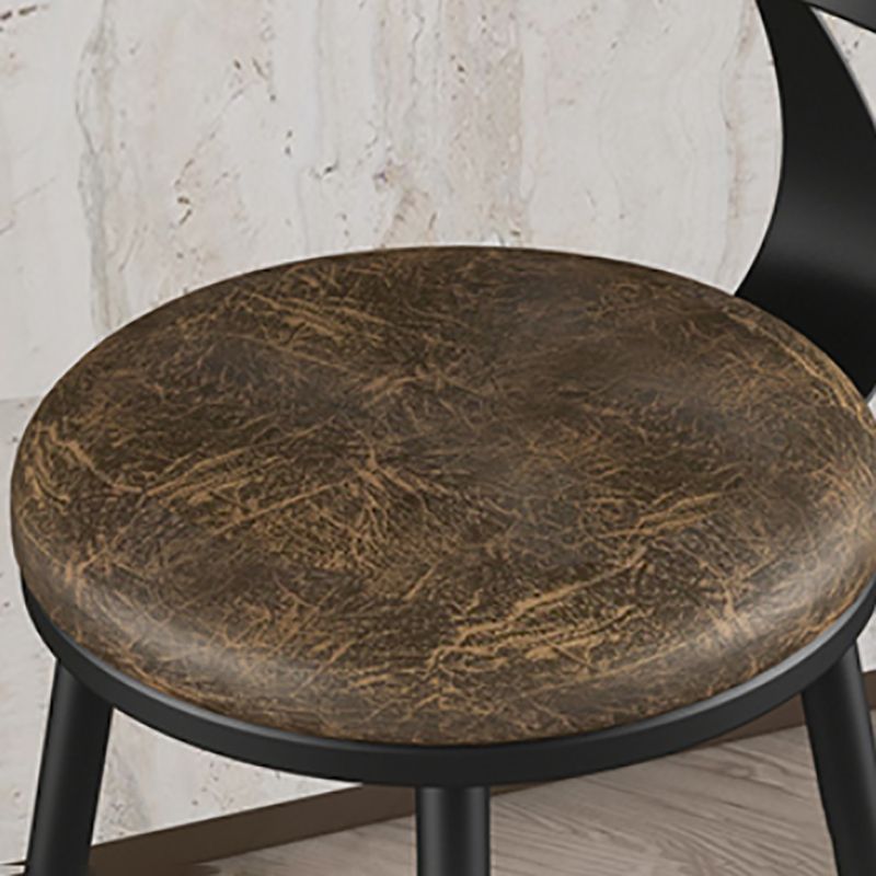 Modern Armless Backrest Counter Stool Iron Bar Stool with Seat and Pedal for Bar