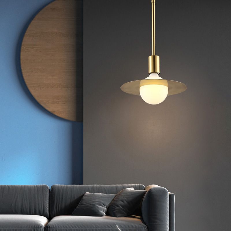 Metal Planet Pendant Light Kit Minimalist Style Pendant Lighting Fixture in Coppery