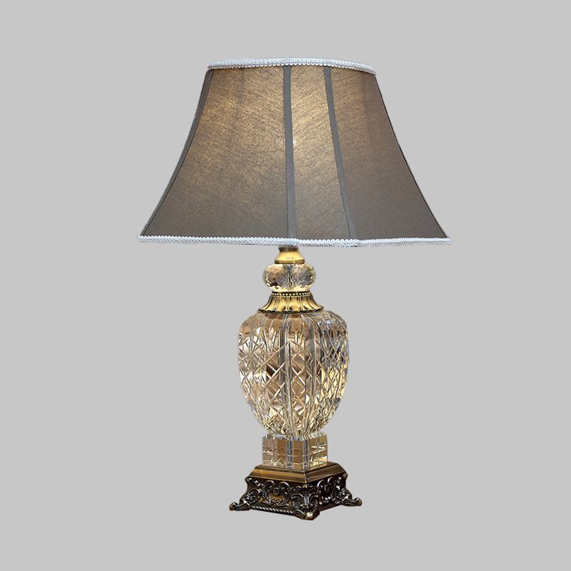 1 Luce di cristallo chiaro chiaro tradizionalismo tradizionalismo a forma di urna marrone con base intagliata