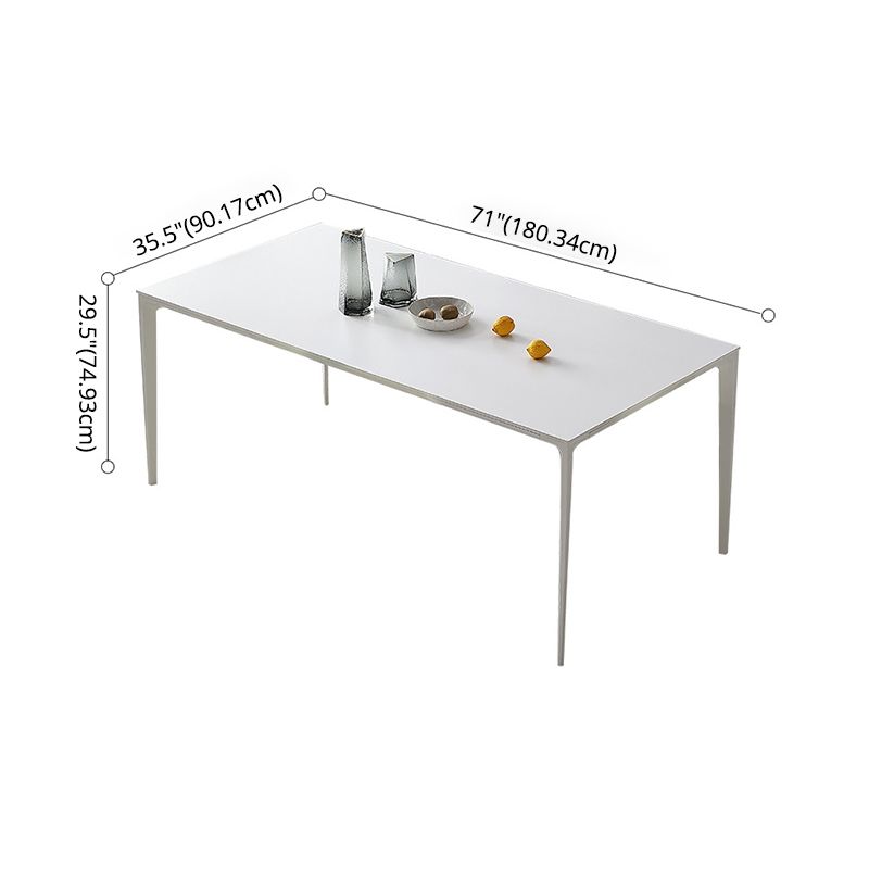 Modern Sintered Stone White Dining¬†Room¬†Set with Rectangle Table Formal Dining Table Furniture