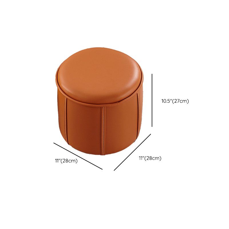 Solid Color Leather Standard Stool Modern Style Simple Unique Shape Footrest