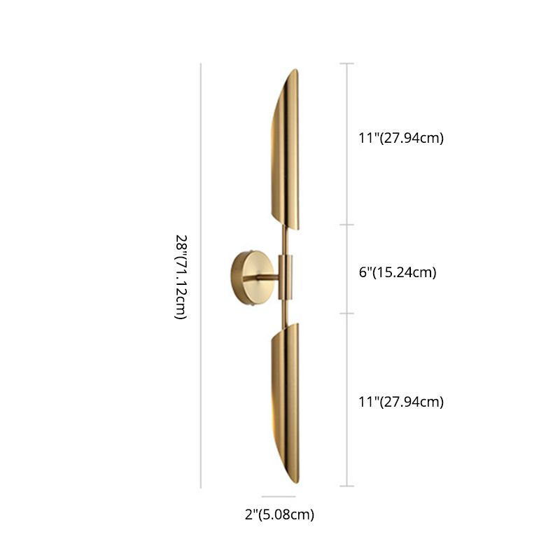 Shaded Bedroom Wall Sconce Lighting Metal Simplicity-Style Sconce Light Fixture in Gold