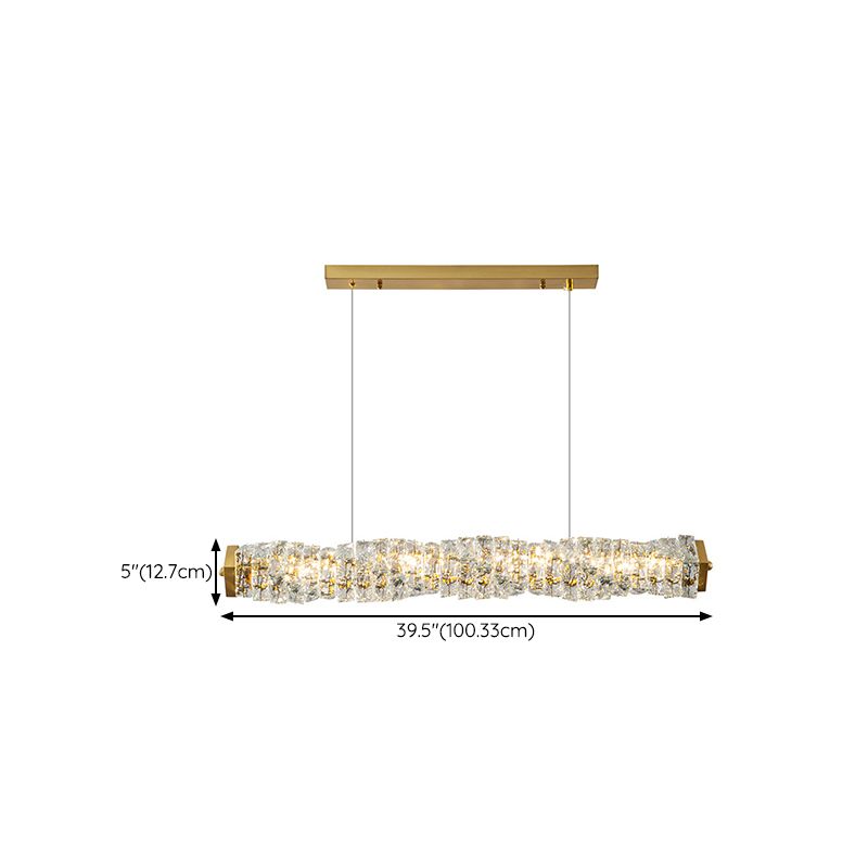 Single Modernism Golden Ceiling Light Crystal LED Kitchen Island Lighting