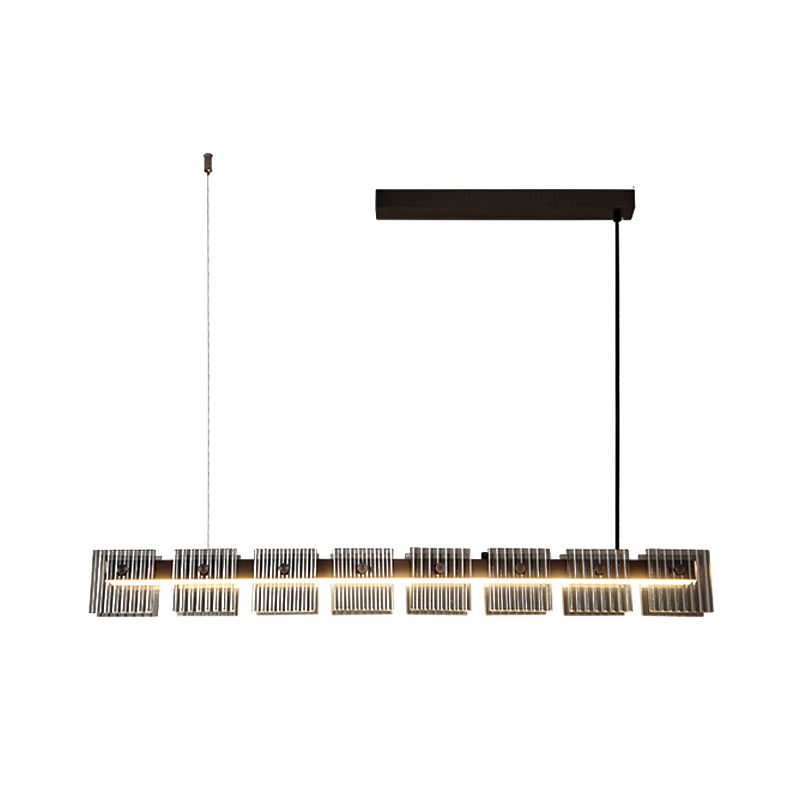 Modern LED Hanging Light Black Island Light Fixture for Dining Room