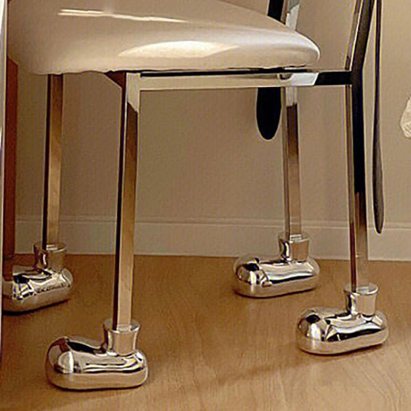 Stainless Steel Frame Armless Dining Chair Upholstered Side Chair for Home